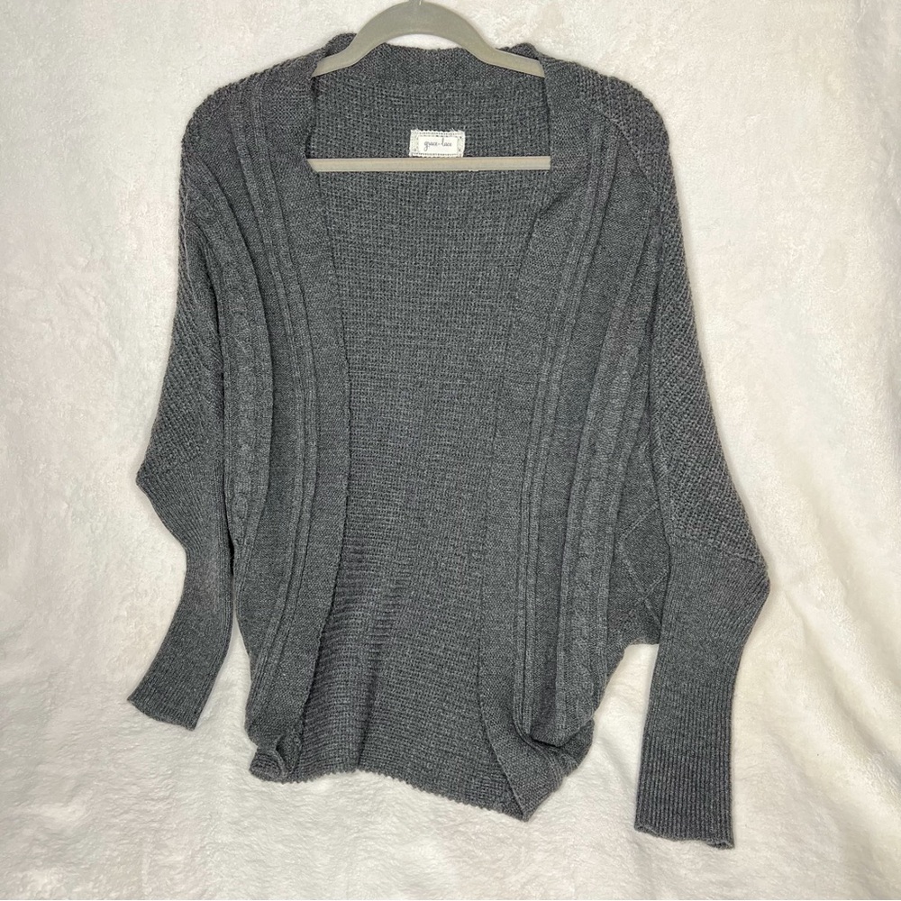 Grace and Lace Cocoon Faux Fur Knit Cardigan